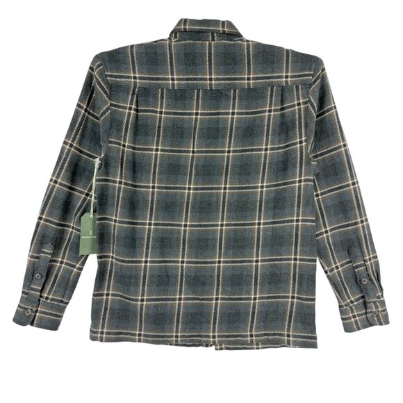 Mutual Weave Men's Long Sleeve Button Charcoal Shadow Plaid Shirt Size Small NWT - Picture 2 of 9